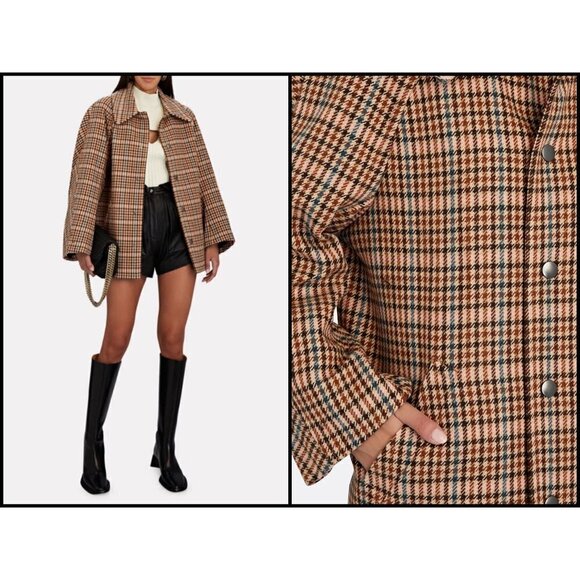💕ALC💕 Lincoln Oversized Plaid Check Wool-Blend Coat ~ XL NWT - Picture 12 of 16